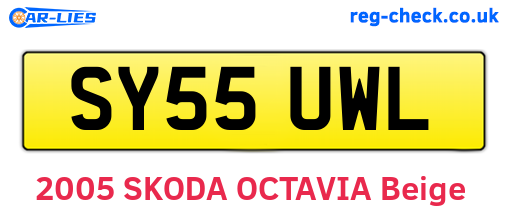 SY55UWL are the vehicle registration plates.