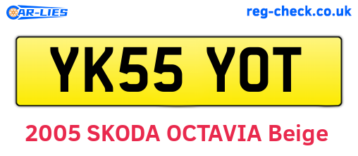 YK55YOT are the vehicle registration plates.