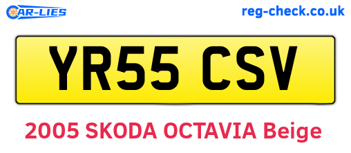 YR55CSV are the vehicle registration plates.