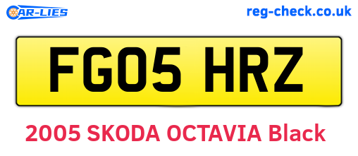 FG05HRZ are the vehicle registration plates.