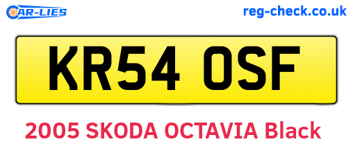 KR54OSF are the vehicle registration plates.