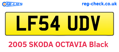 LF54UDV are the vehicle registration plates.
