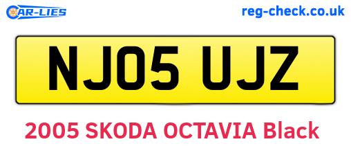 NJ05UJZ are the vehicle registration plates.