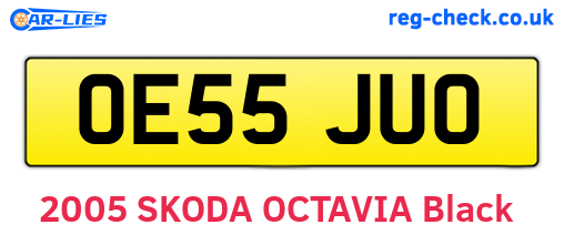 OE55JUO are the vehicle registration plates.