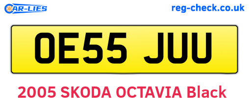 OE55JUU are the vehicle registration plates.