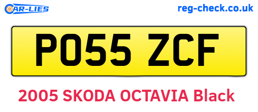 PO55ZCF are the vehicle registration plates.