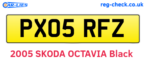 PX05RFZ are the vehicle registration plates.
