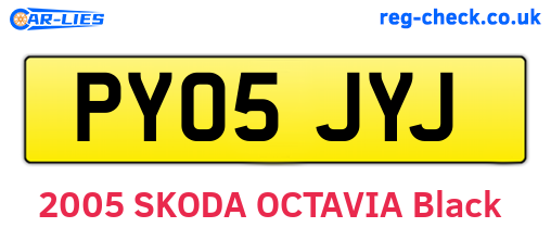 PY05JYJ are the vehicle registration plates.