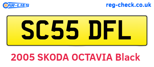 SC55DFL are the vehicle registration plates.