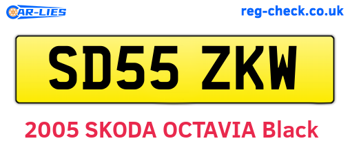 SD55ZKW are the vehicle registration plates.