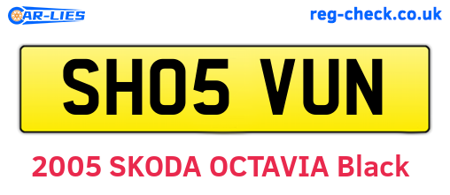 SH05VUN are the vehicle registration plates.