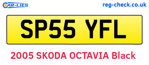 SP55YFL are the vehicle registration plates.