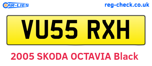 VU55RXH are the vehicle registration plates.