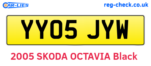 YY05JYW are the vehicle registration plates.