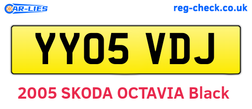 YY05VDJ are the vehicle registration plates.