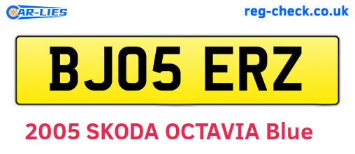 BJ05ERZ are the vehicle registration plates.