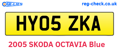 HY05ZKA are the vehicle registration plates.