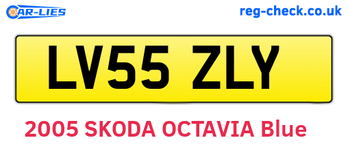 LV55ZLY are the vehicle registration plates.