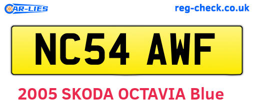 NC54AWF are the vehicle registration plates.