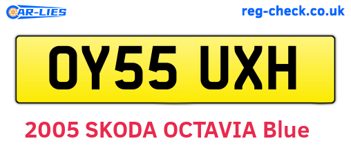 OY55UXH are the vehicle registration plates.