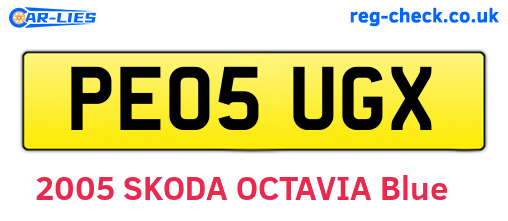 PE05UGX are the vehicle registration plates.