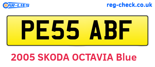 PE55ABF are the vehicle registration plates.