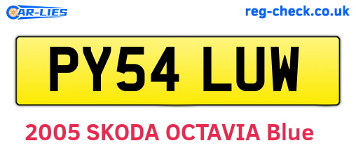 PY54LUW are the vehicle registration plates.