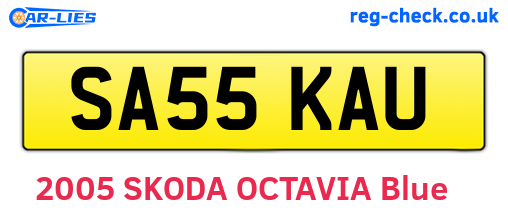 SA55KAU are the vehicle registration plates.