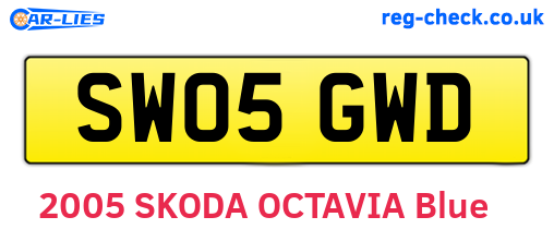 SW05GWD are the vehicle registration plates.