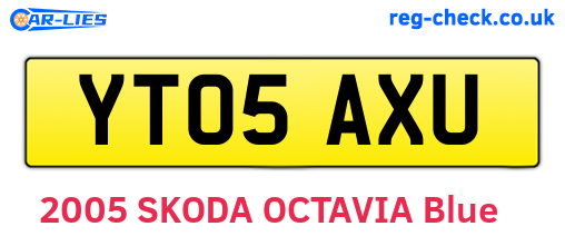 YT05AXU are the vehicle registration plates.