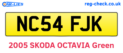 NC54FJK are the vehicle registration plates.