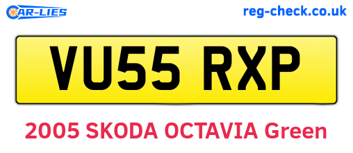 VU55RXP are the vehicle registration plates.