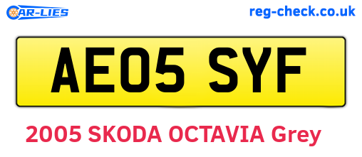 AE05SYF are the vehicle registration plates.