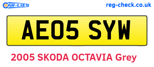AE05SYW are the vehicle registration plates.