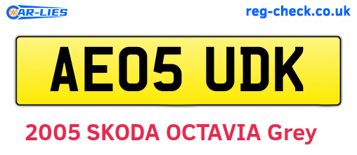 AE05UDK are the vehicle registration plates.