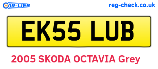 EK55LUB are the vehicle registration plates.