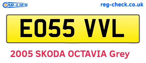 EO55VVL are the vehicle registration plates.