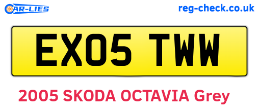 EX05TWW are the vehicle registration plates.