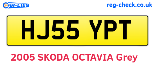 HJ55YPT are the vehicle registration plates.