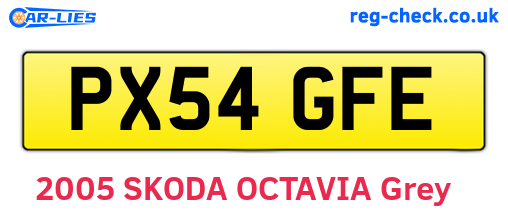 PX54GFE are the vehicle registration plates.