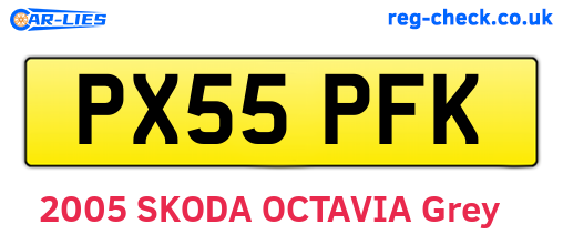 PX55PFK are the vehicle registration plates.