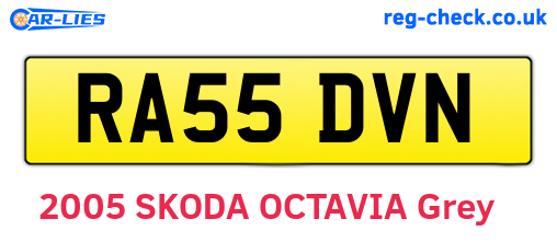 RA55DVN are the vehicle registration plates.