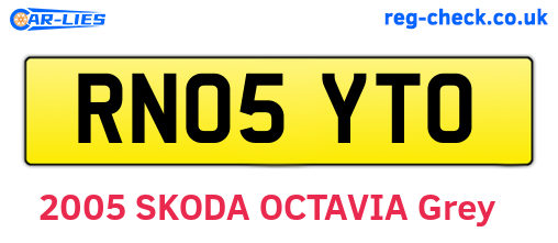 RN05YTO are the vehicle registration plates.