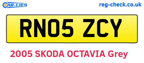 RN05ZCY are the vehicle registration plates.