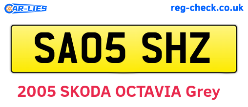 SA05SHZ are the vehicle registration plates.