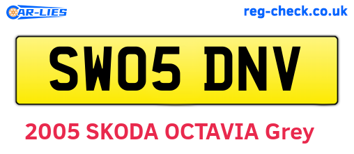SW05DNV are the vehicle registration plates.
