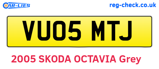 VU05MTJ are the vehicle registration plates.