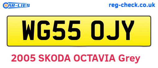WG55OJY are the vehicle registration plates.