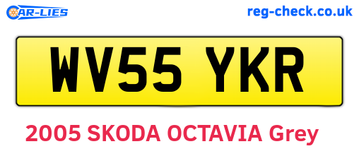 WV55YKR are the vehicle registration plates.