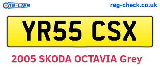 YR55CSX are the vehicle registration plates.